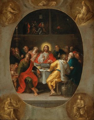 The Last Supper by Frans Francken The Younger Oil Painting