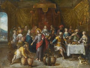 The Marriage Feast At Cana by Frans Francken The Younger Oil Painting