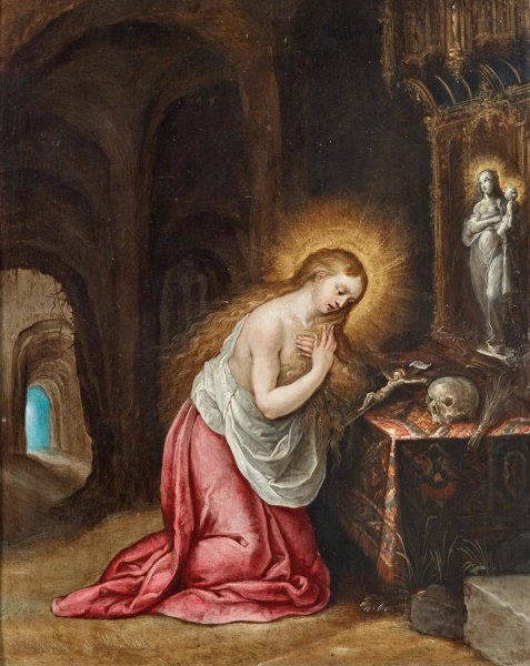 The Penitent Mary Magdalene by Frans Francken The Younger - Hand-Painted Oil Painting Reproduction