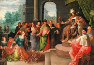 The Queen of Sheba and King Solomon by Frans Francken The Younger Oil Painting