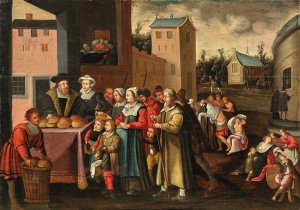 The Seven Acts of Charity by Frans Francken The Younger Oil Painting