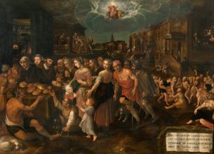 The Seven Acts of Mercy by Frans Francken The Younger Oil Painting