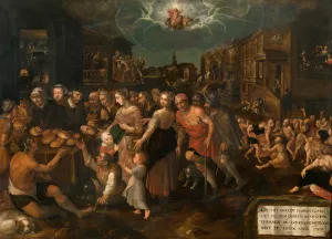 The Seven Acts of Mercy by Frans Francken The Younger Oil Painting