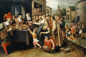 The Seven Works Of Mercy by Frans Francken The Younger Oil Painting
