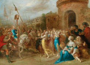 The Triumph of David by Frans Francken The Younger Oil Painting