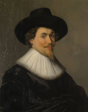 Portrait of A Man In Black by Frans Hals (Follower) Oil Painting