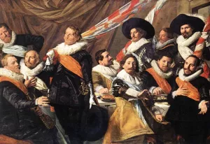 Banquet of the Officers of the St George Civic Guard Company by Frans Hals - Oil Painting Reproduction