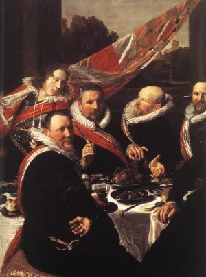 Banquet of the Officers of the St. George Civic Guard Detail by Frans Hals Oil Painting