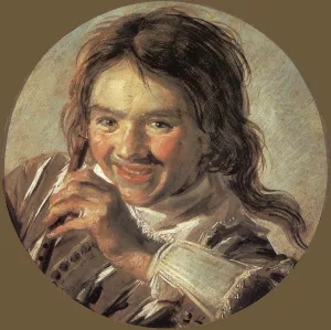Boy Holding a Flute Hearing by Frans Hals - Oil Painting Reproduction
