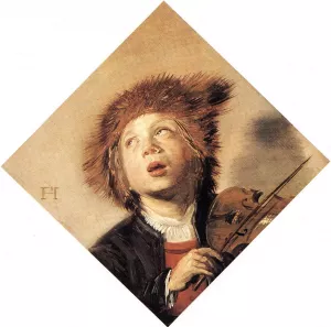 Boy Playing a Violin Oil painting by Frans Hals