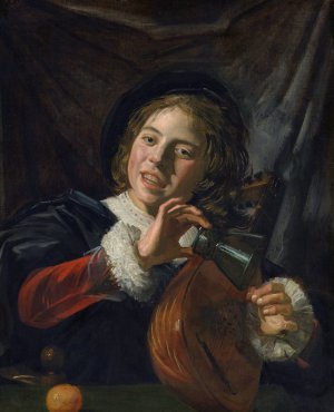 Boy with a Lute by Frans Hals Oil Painting