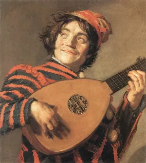 Buffoon Playing a Lute by Frans Hals Oil Painting