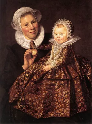 Catharina Hooft with Her Nurse Oil painting by Frans Hals