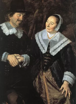Family Group in a Landscape Detail by Frans Hals - Oil Painting Reproduction