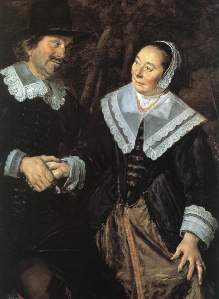 Family Group in a Landscape Detail by Frans Hals - Hand-Painted Oil Painting Reproduction