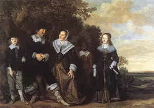 Family Group in a Landscape by Frans Hals - Oil Painting Reproduction
