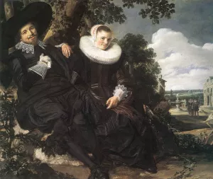 Married Couple in a Garden by Frans Hals - Oil Painting Reproduction