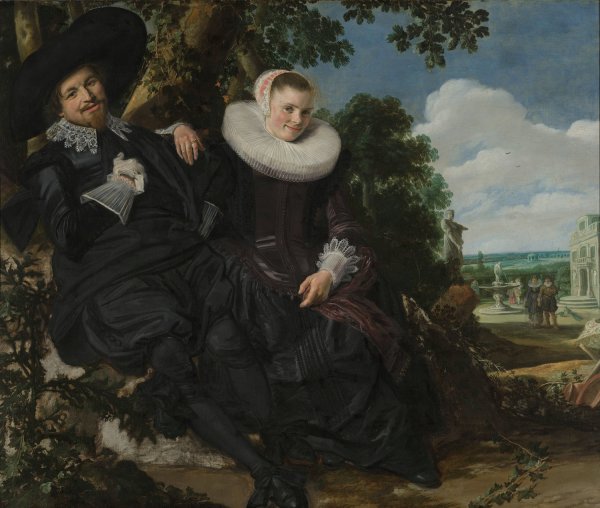 Portrait of a Couple, Probably Isaac Abrahamsz Massa and Beatrix van der Laen  by Frans Hals - Hand-Painted Oil Painting Reproduction