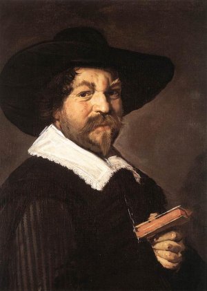 Portrait of a Man Holding a Book Oil painting by Frans Hals