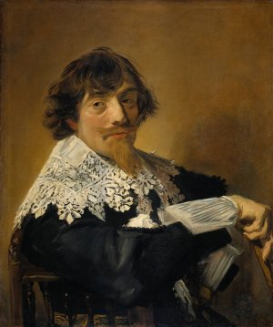 Portrait of a Man, Possibly Nicolaes Hasselaer Oil painting by Frans Hals