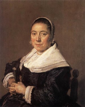 Portrait of a Seated Woman presumedly Maria Vernatti Oil painting by Frans Hals