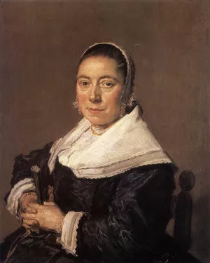 Portrait of a Seated Woman presumedly Maria Vernatti painting by Frans Hals