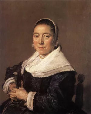 Portrait of a Seated Woman presumedly Maria Vernatti Oil painting by Frans Hals