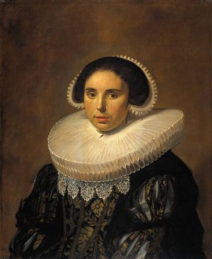 Portrait of a Woman, Possibly Sara Wolphaerts van Diemen Oil painting by Frans Hals