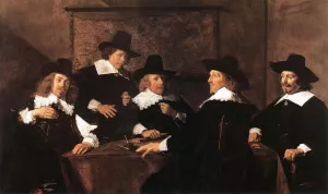 Regents of the St Elizabeth Hospital of Haarlem by Frans Hals - Oil Painting Reproduction