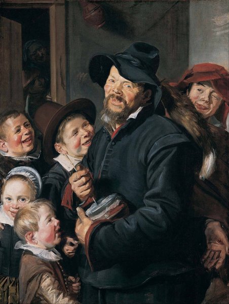The Rommel-Pot Player  by Frans Hals - Hand-Painted Oil Painting Reproduction