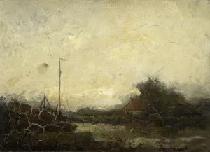 Landscape by Frans Helfferich Oil Painting