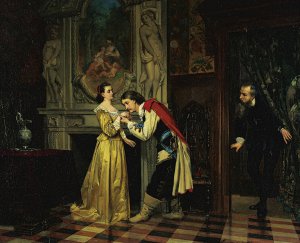 The Courtship by Frans Moormans Oil Painting