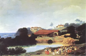 Hacienda painting by Frans Post