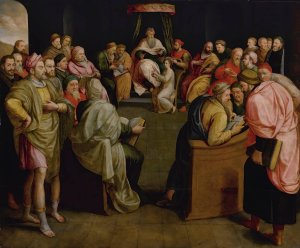 Christ Among The Doctors by Frans Pourbus The Elder Oil Painting
