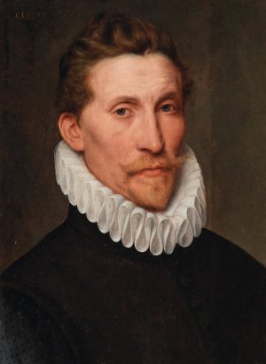 Portrait Of A Gentleman, Bust-Length, In A White Ruff by Frans Pourbus The Elder Oil Painting