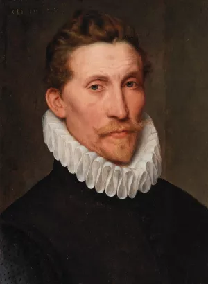 Portrait Of A Gentleman, Bust-Length, In A White Ruff Oil painting by Frans Pourbus The Elder