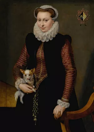 Portrait of a young woman, aged 17 by Frans Pourbus The Elder Oil Painting