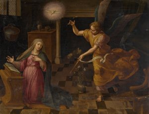 The Annunciation by Frans Pourbus The Elder Oil Painting