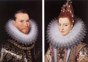 Archdukes Albert and Isabella by Frans Pourbus The Younger - Oil Painting Reproduction