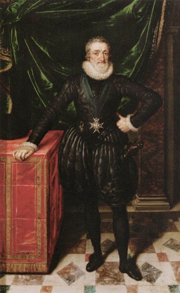 Henry IV, King of France in Black Dress by Frans Pourbus The Younger - Hand-Painted Oil Painting Reproduction
