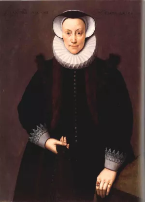 Portrait of a Woman Aged 54 by Frans Pourbus The Younger Oil Painting