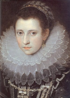 Portrait of an Italian Lady by Frans Pourbus The Younger Oil Painting