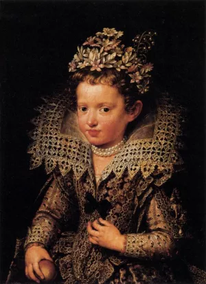 Portrait of Eleonora of Mantua as a Child by Frans Pourbus The Younger - Oil Painting Reproduction
