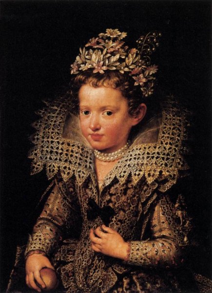 Portrait of Eleonora of Mantua as a Child by Frans Pourbus The Younger - Hand-Painted Oil Painting Reproduction