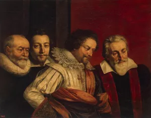 Portrait of Four Members of the Paris Council by Frans Pourbus The Younger Oil Painting