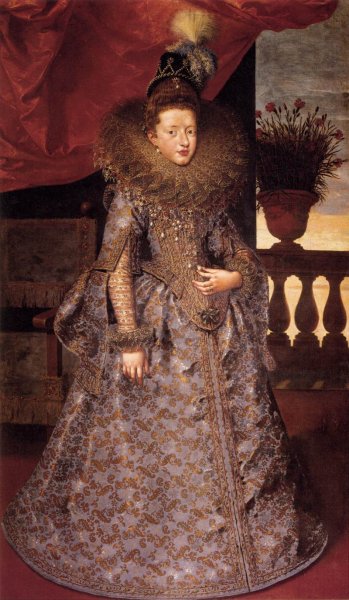 Portrait of Margherita Gonzaga by Frans Pourbus The Younger - Hand-Painted Oil Painting Reproduction