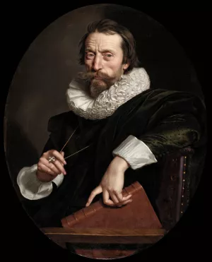 Portrait of the Italian Poet, Giambattista Marino by Frans Pourbus The Younger Oil Painting