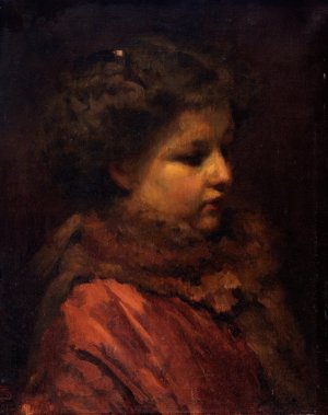 Head of a young girl by Frans Schwartz Oil Painting