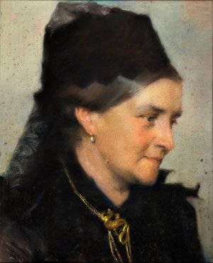 Portrait of Mrs. V. Heise, born Hage by Frans Schwartz Oil Painting