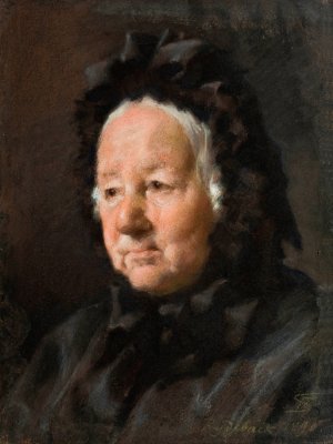 Portrait of the Reverend's wife Mrs. Tidemand by Frans Schwartz Oil Painting
